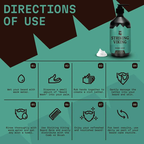 Beard Shampoo - Natural Peppermint & Eucalyptus, 500 ml