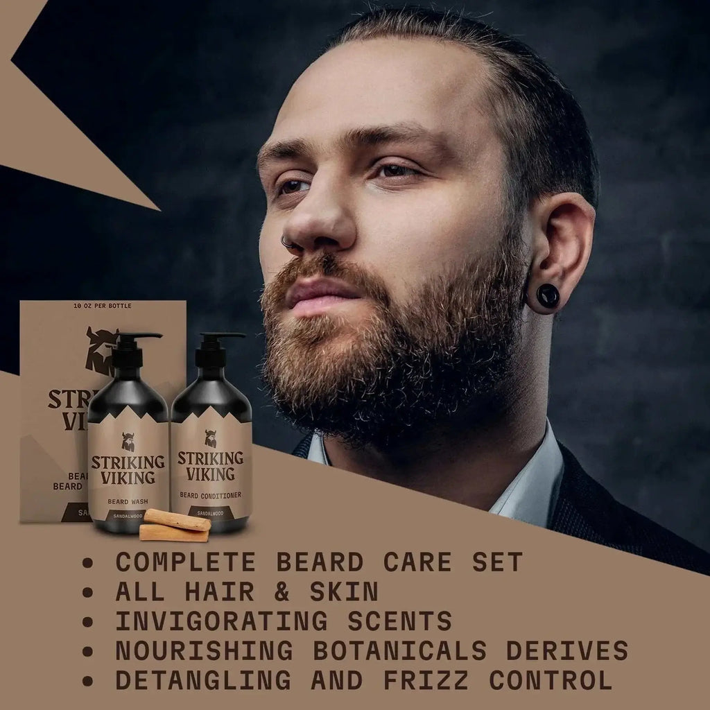 Beard Shampoo & Conditioner Set - Sandalwood, 2 x 300 ml