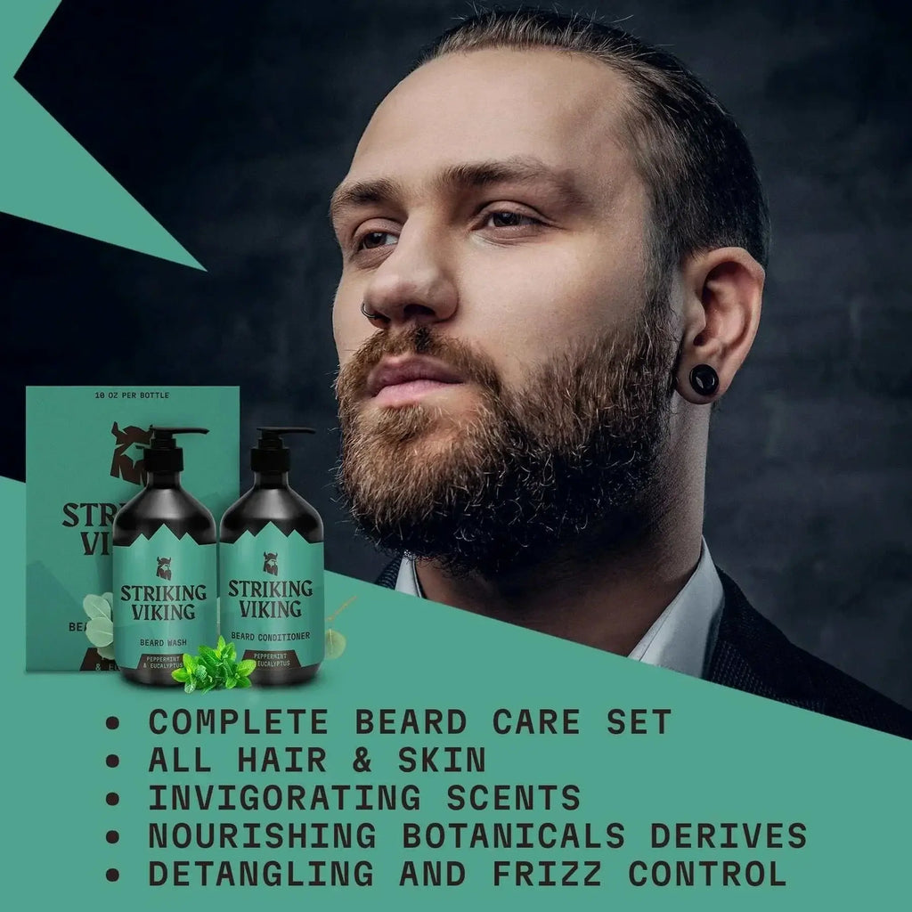 Beard Shampoo & Conditioner Set - Peppermint & Eucalyptus 2 x 300 ml