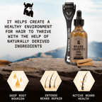 Beard Growth Kit - Sandalwood Beard Biotin Growth Oil & Derma Roller