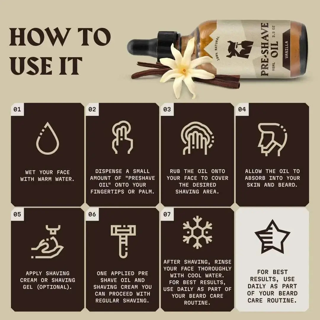Pre Shave Oil for Men - Vanilla