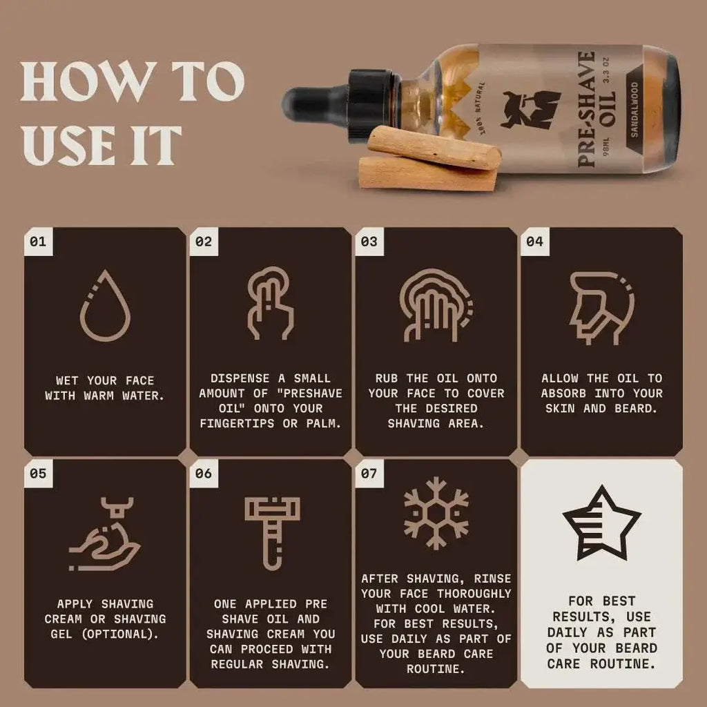 Pre Shave Oil for Men - Sandalwood