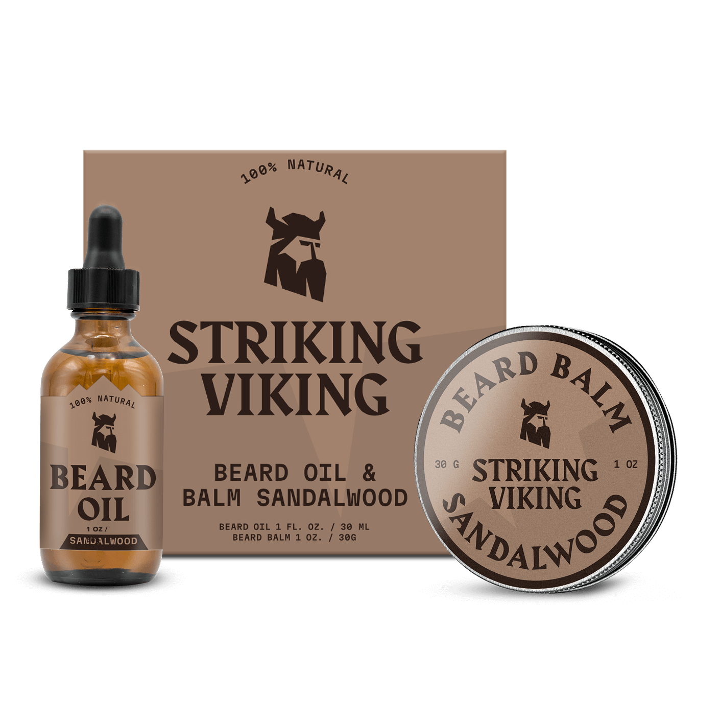 Beard Oil and Balm - Sandalwood, Gift Set 🎁
