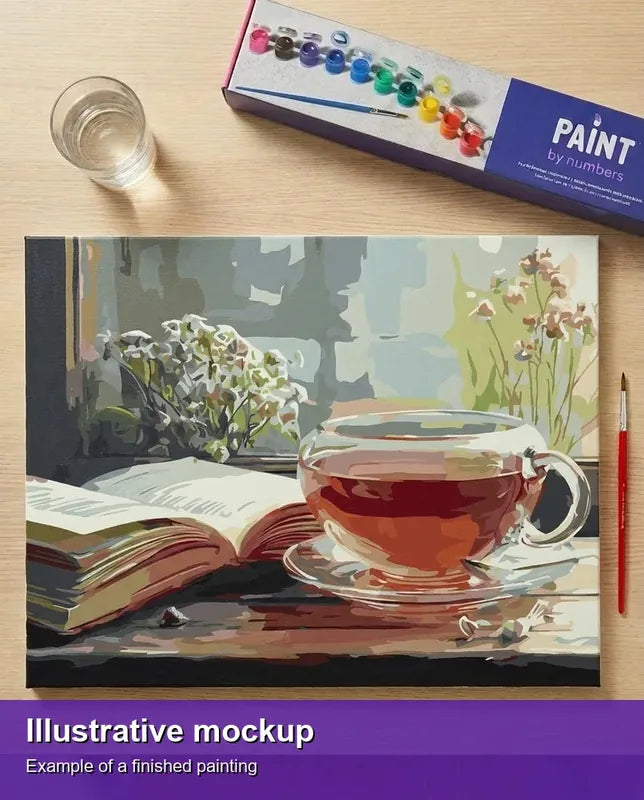 Tea and Book by the Window – Paint By Numbers